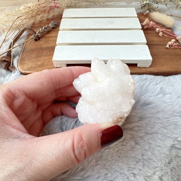 Beautiful Small Sahara Snow Quartz Crystal Cluster - Picture 4 of 7